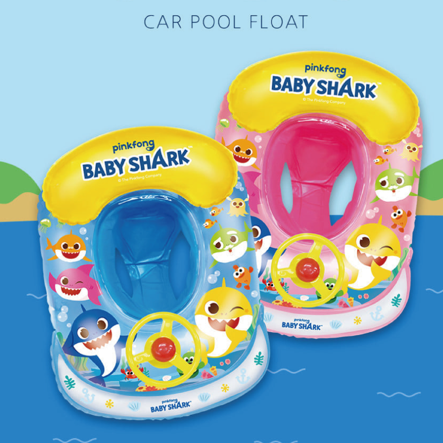 韓國直送|BABY SHARK 汽車坐墊水泡