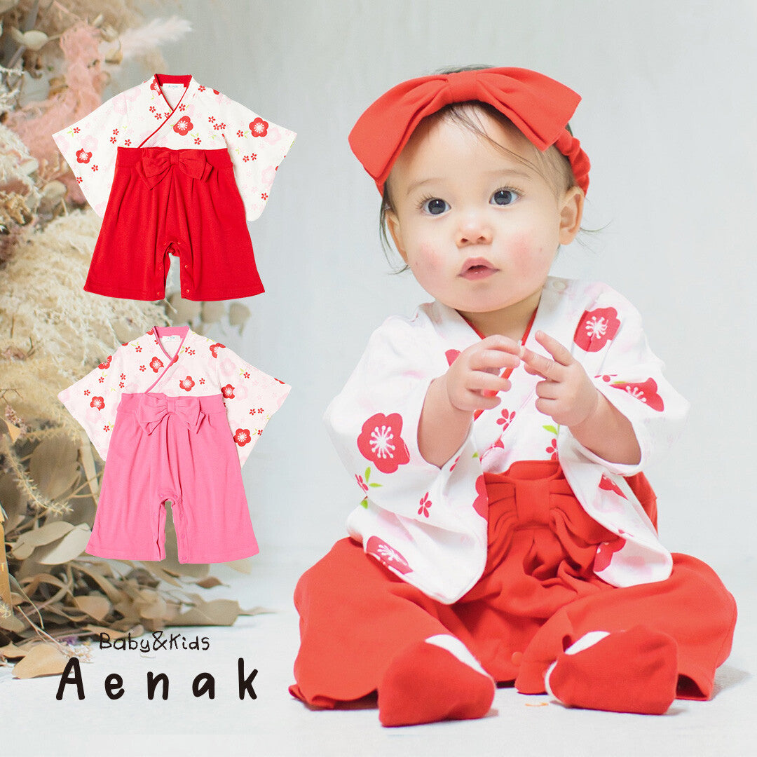 日本直送 | AENAK 梅花圖案和服連身褲