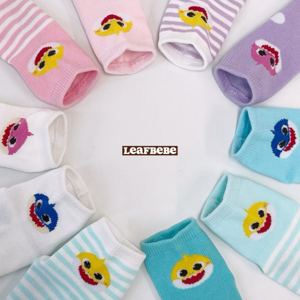 Made in Korea|Slim-toe BABY SHARK children's socks (1 SET 5 pairs)