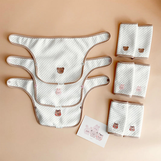 DOT TO DOT organic cotton series - chest saliva towel + shoulder bite towel three-piece set