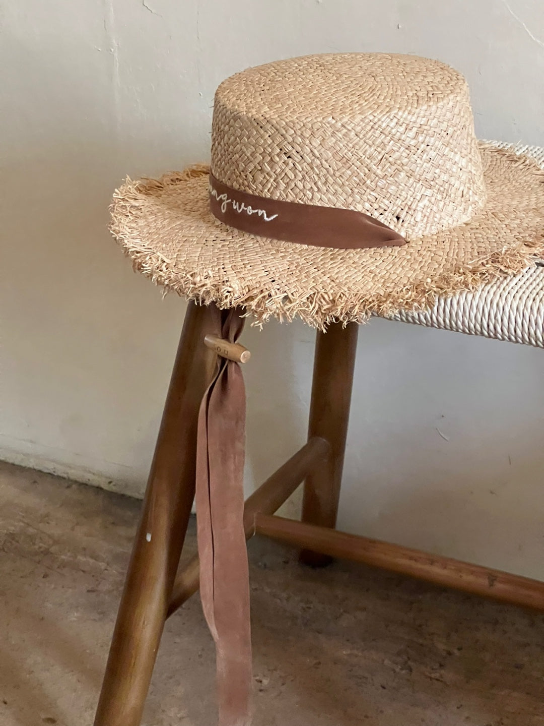 Made in Korea | Customized embroidered flat straw hat