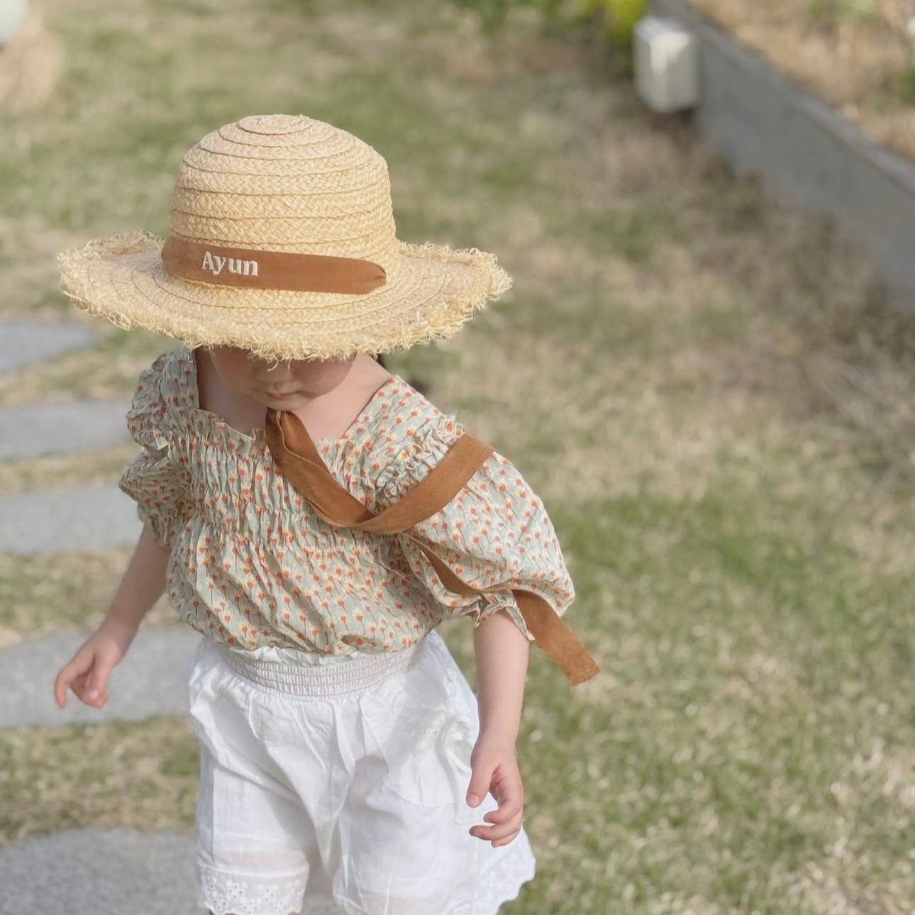 Made in Korea | Customized embroidered flat straw hat