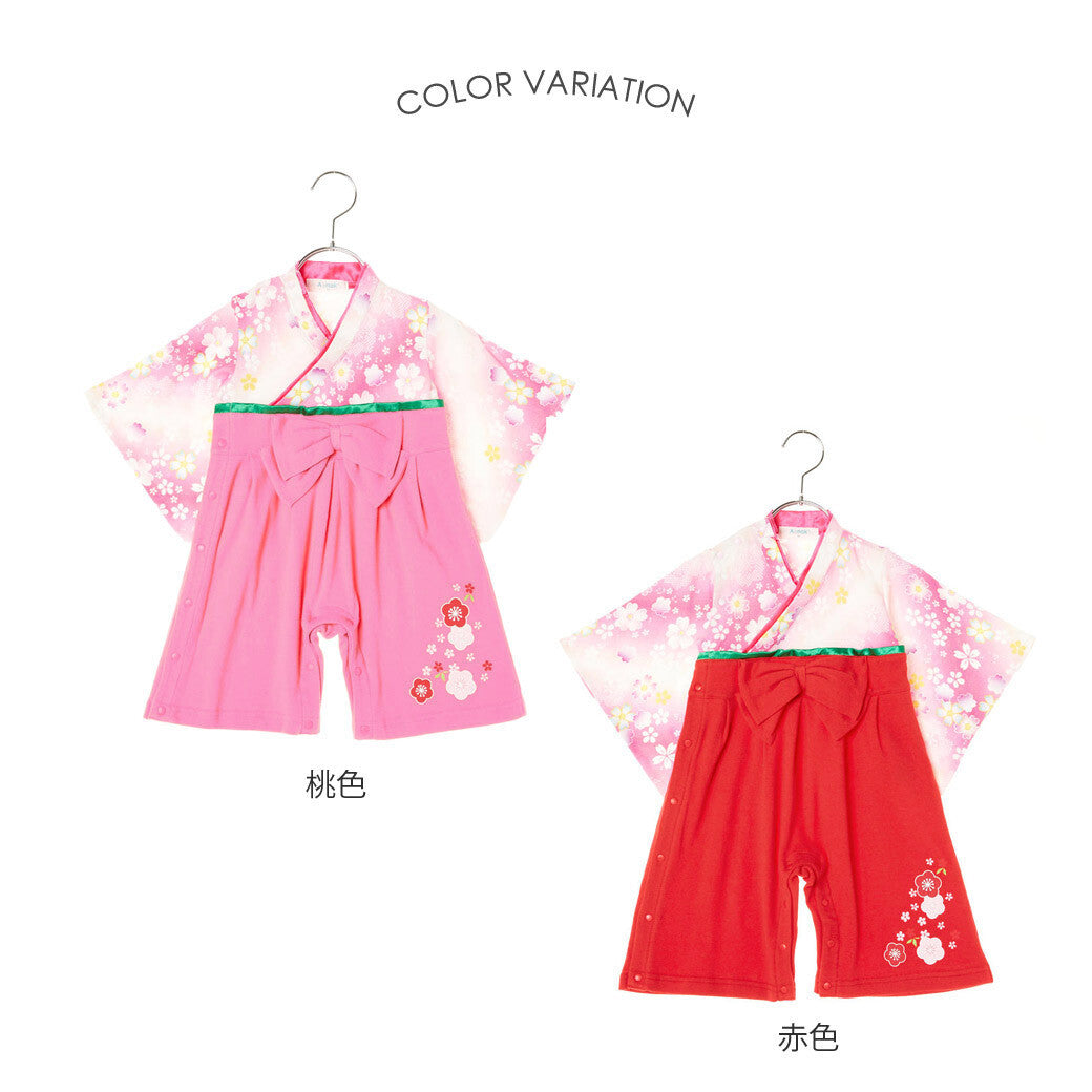 日本直送 | AENAK 水彩風梅花圖案和服連身褲
