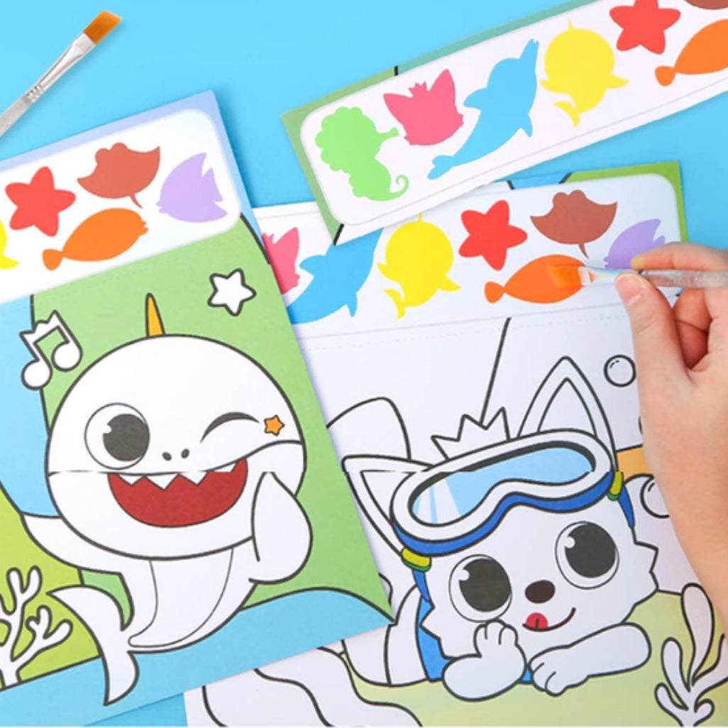 Direct from Korea|BABY SHARK Watercolor Coloring Book