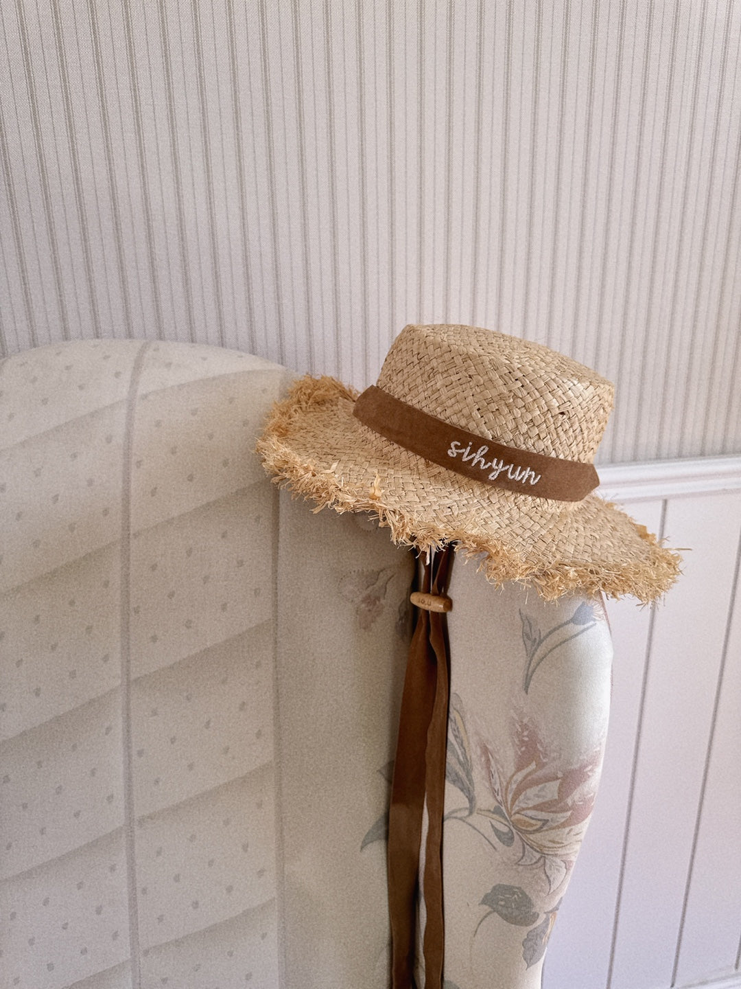 Made in Korea | Customized embroidered flat straw hat