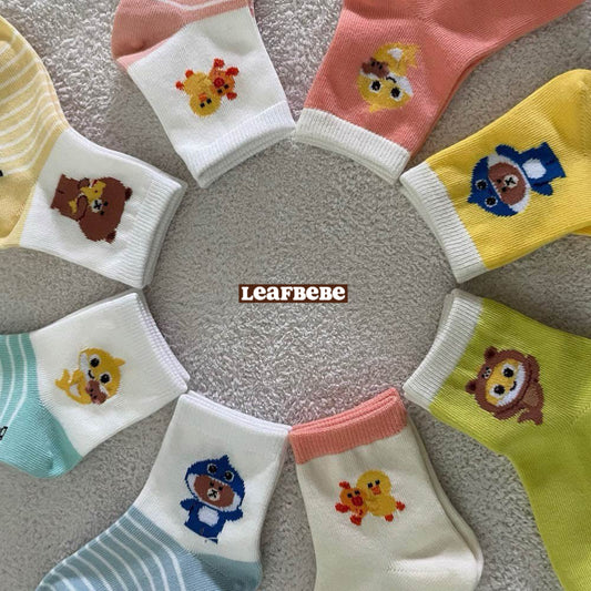 韓國製|BABY SHARK X LINE FRIENDS 小童襪仔(1 SET 4對)
