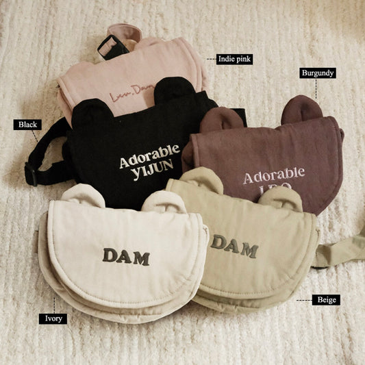 Made in Korea | Customized Embroidered Lettering Flap Slant Bag