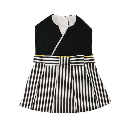Direct from Japan | AENAK Black straight striped kimono bib