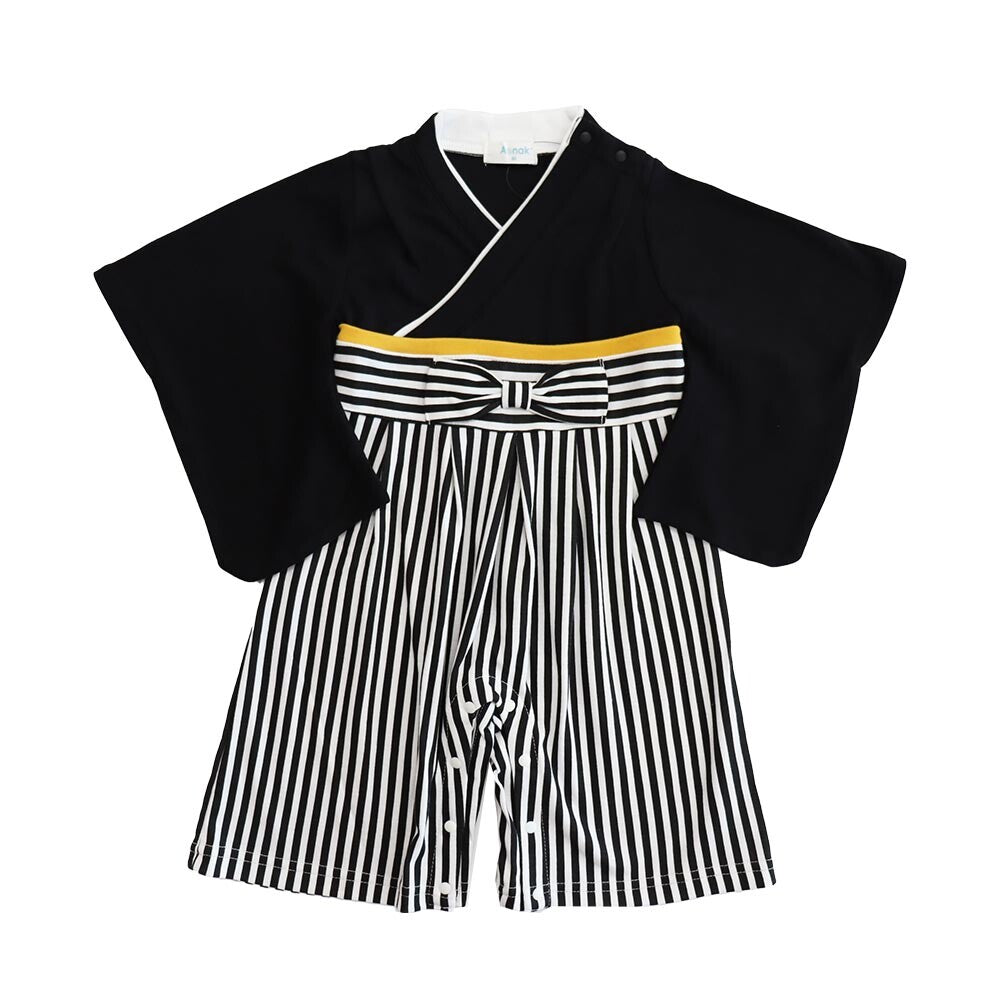 Direct from Japan | AENAK Black straight striped kimono jumpsuit