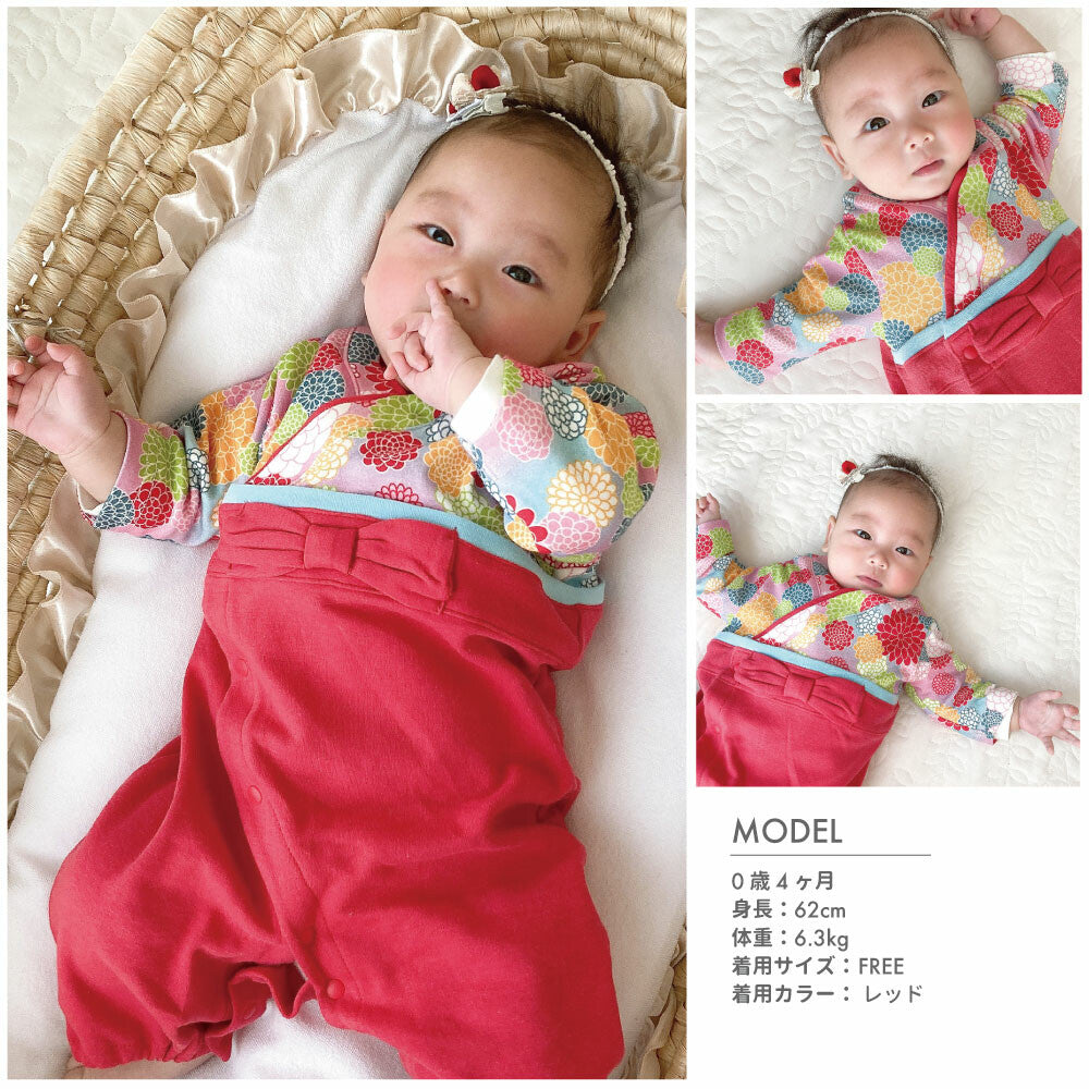 日本直送 | AENAK 彩色菊花圖案兩著和服