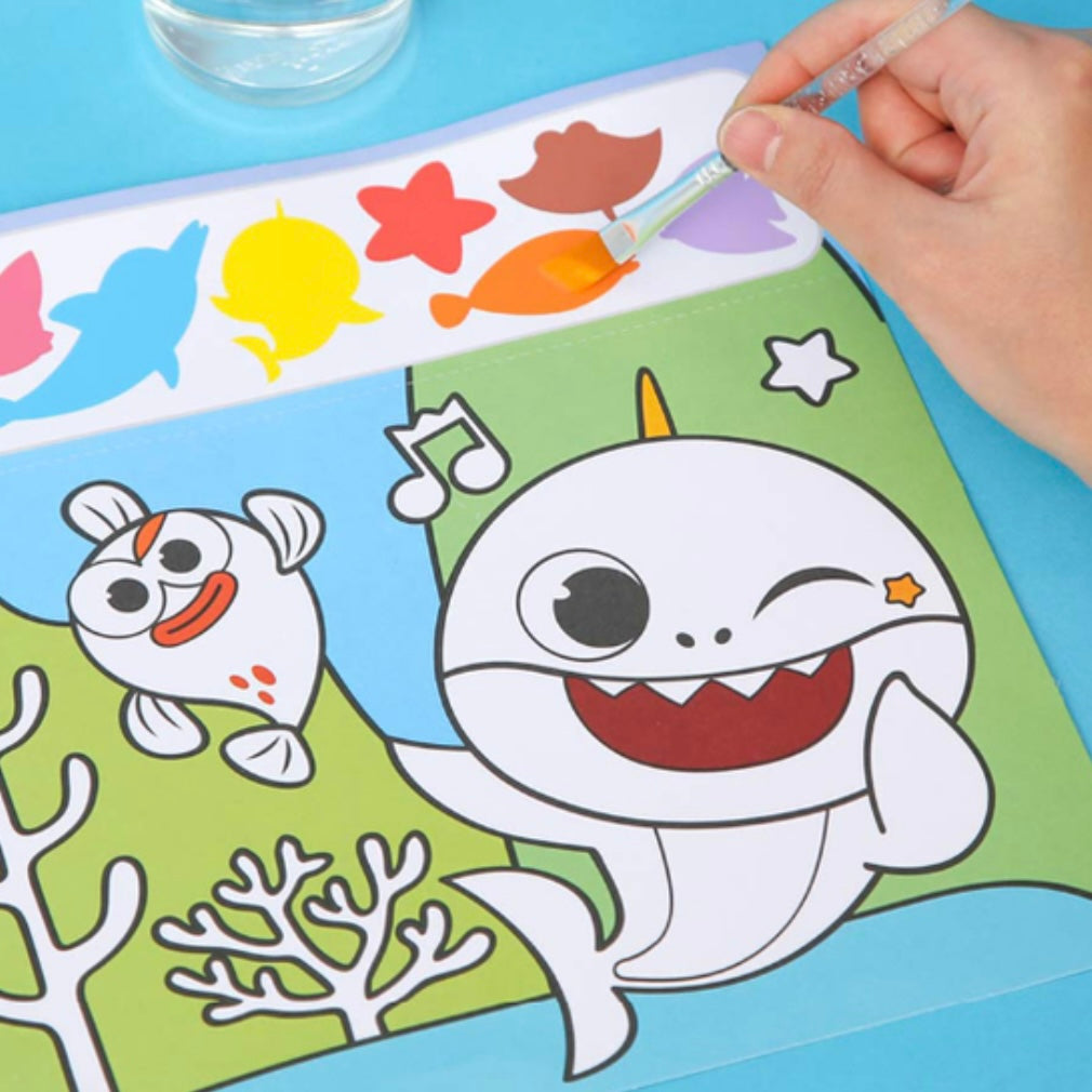 Direct from Korea|BABY SHARK Watercolor Coloring Book