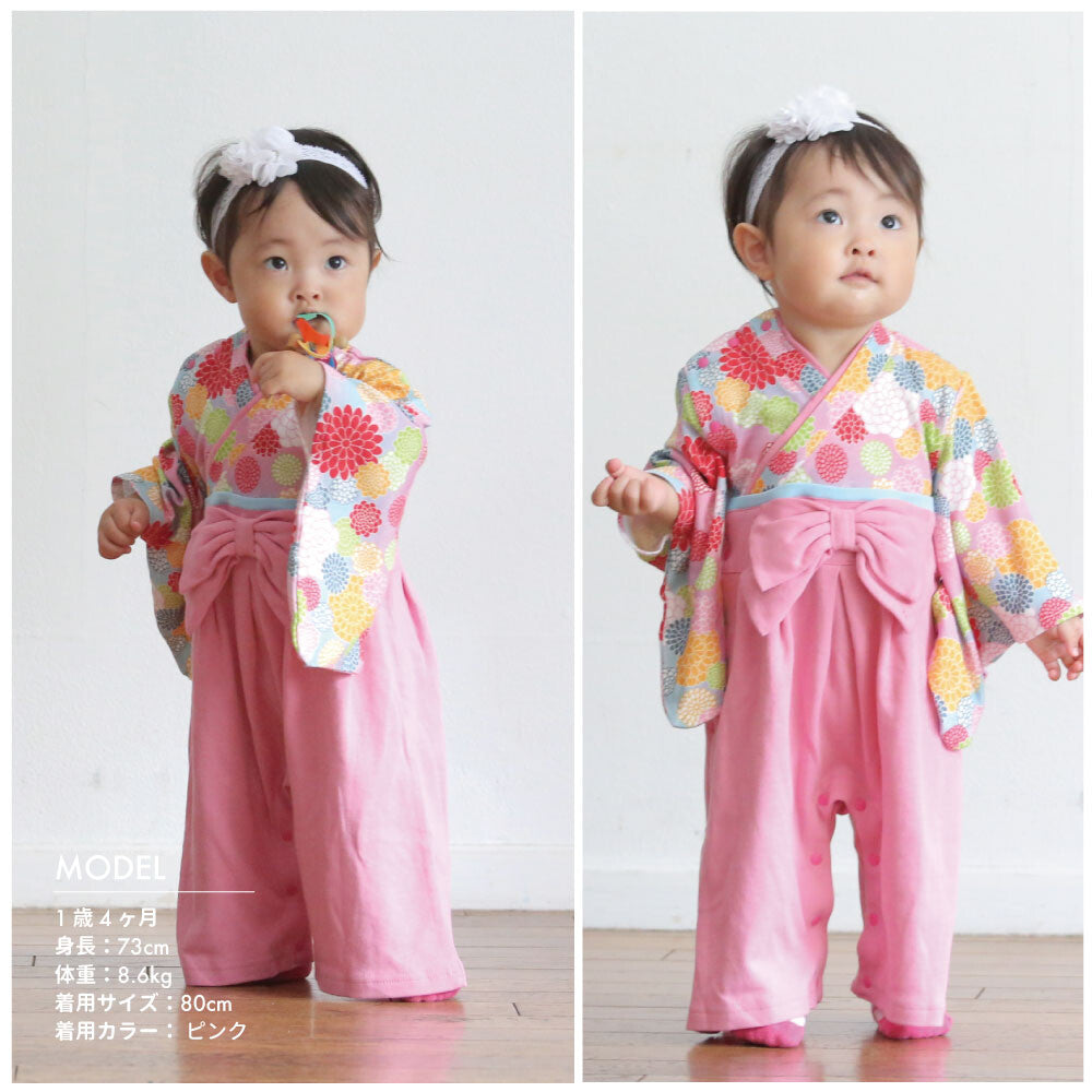 日本直送 | AENAK 彩色菊花圖案和服連身褲