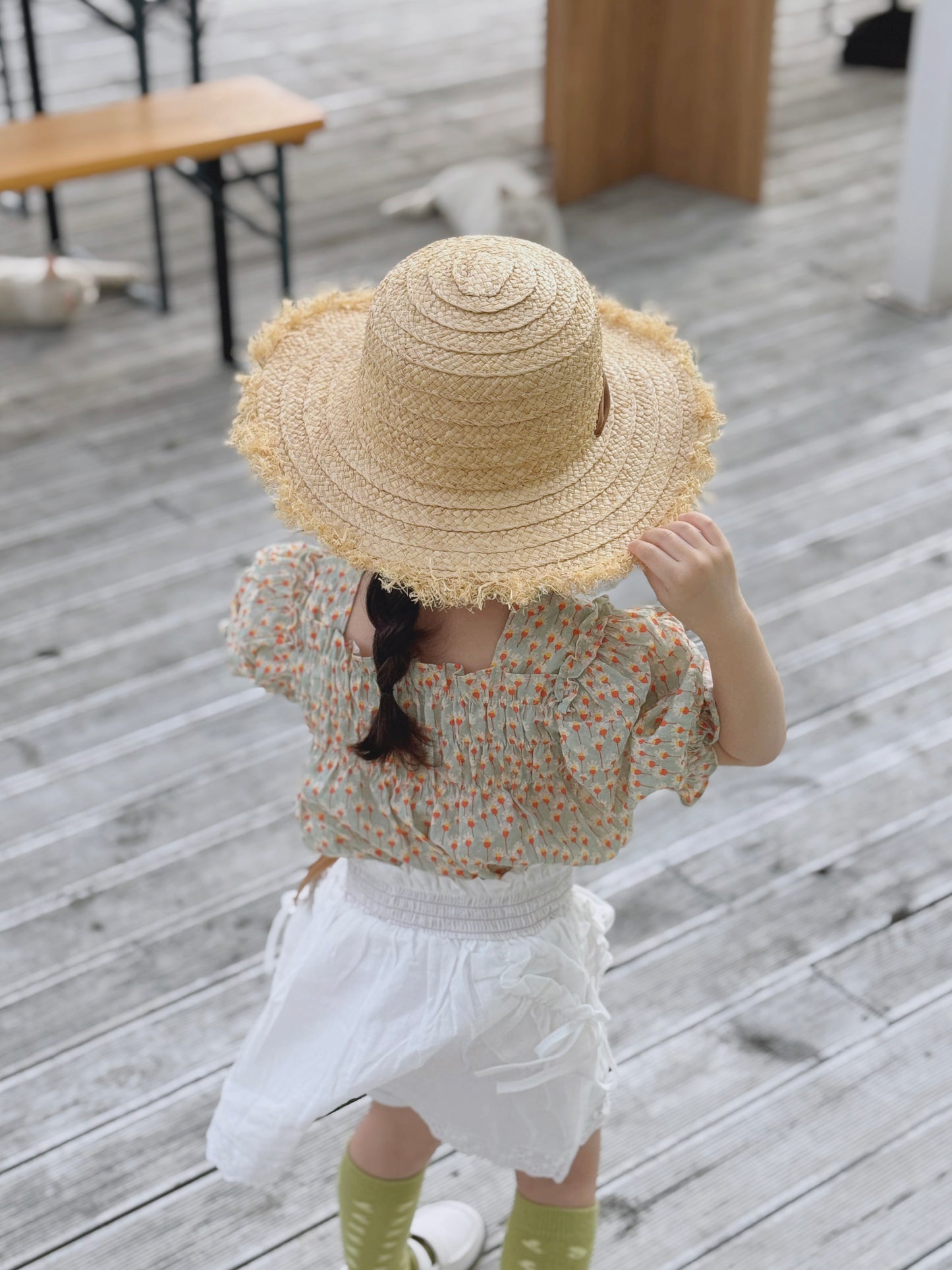 Made in Korea | Customized embroidered flat straw hat