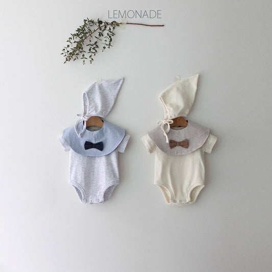 Made in Korea | Solid color bow tie shoulder strap with hood three-piece set | [KS01][139]