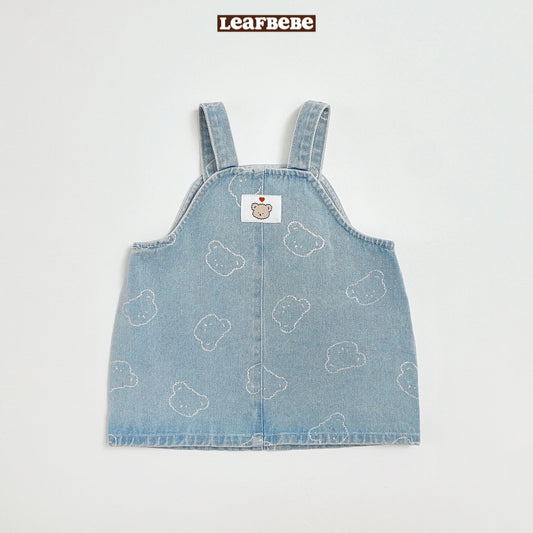 Made in Korea | Koala print denim worker skirt | [KS02][036]