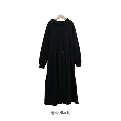 Made in Korea | Hooded sweatshirt one-piece cake dress | [WS012]