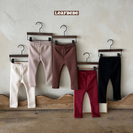 Made in Korea | Ribbed solid color fleece leggings | [KS20][049]