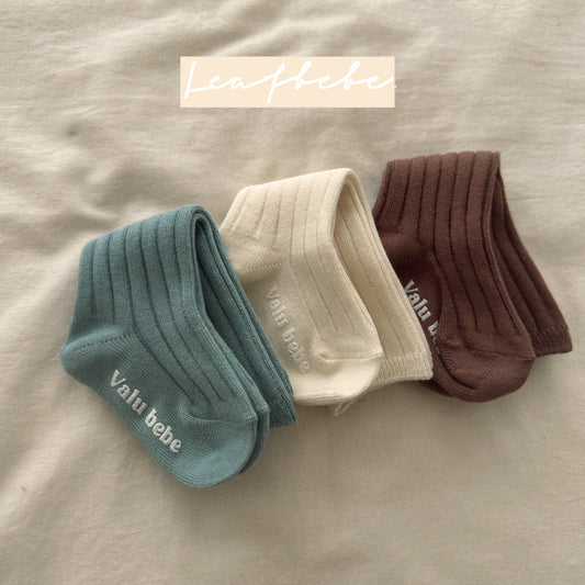 Made in Korea | Solid color straight socks SET | [KS17][066]