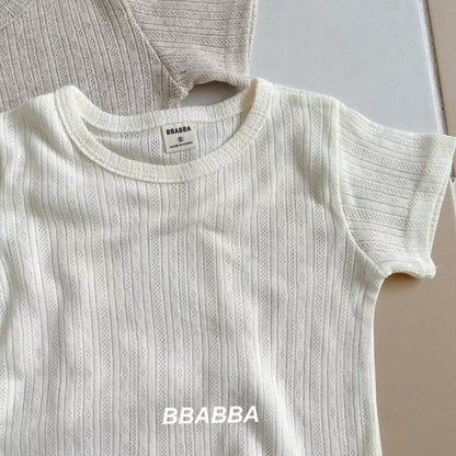 Made in Korea | Solid color ribbed short-sleeved top | [KS26][071]