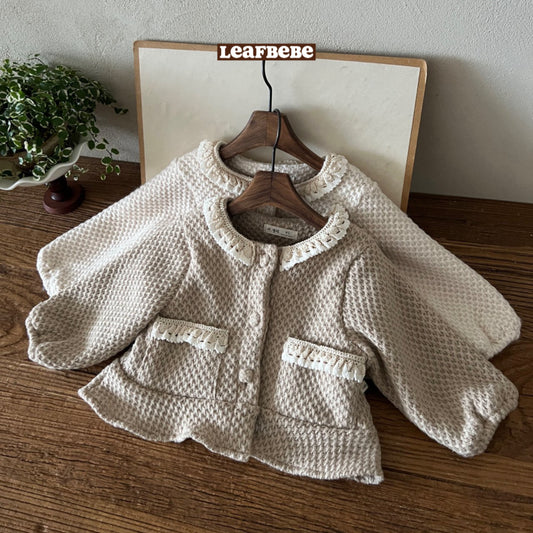 Made in Korea | Textured lace and fleece jacket | [KS20][046]