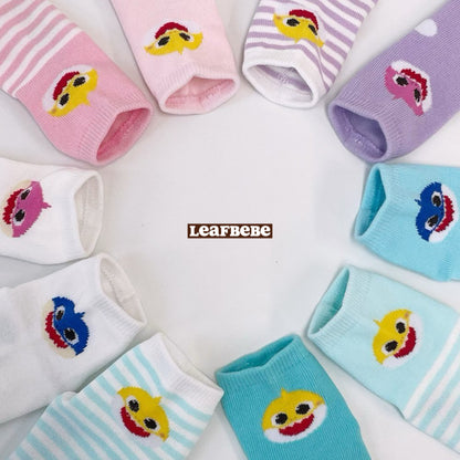 Made in Korea｜Slim-toe BABY SHARK children's socks (1 SET 5 pairs)