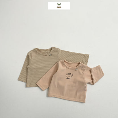 Made in Korea｜Daily bear long-sleeved top two-piece set (baby) | [KS02][080]