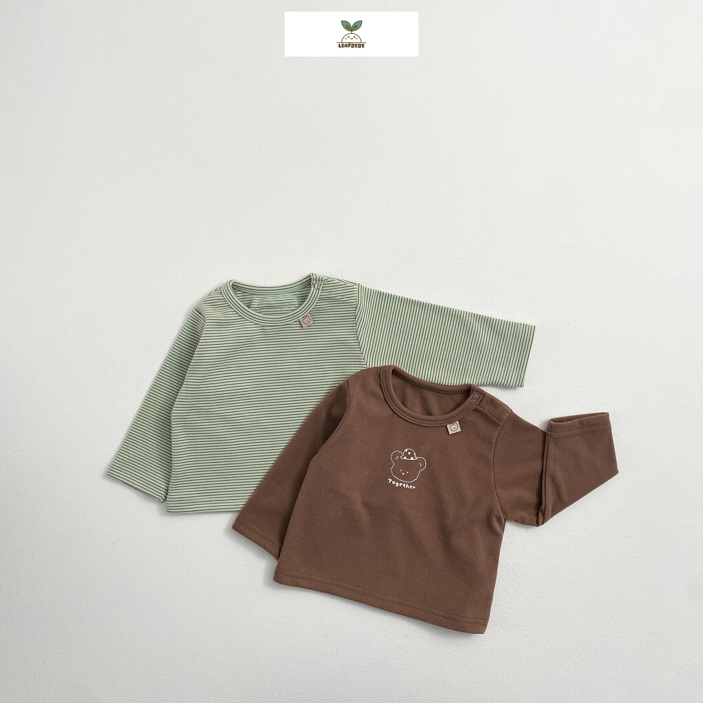 Made in Korea｜Daily bear long-sleeved top two-piece set (baby) | [KS02][080]