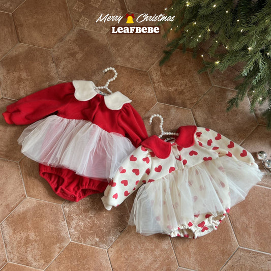 Made in Korea | Red and white color block tulle princess skirt | [KS18][001]