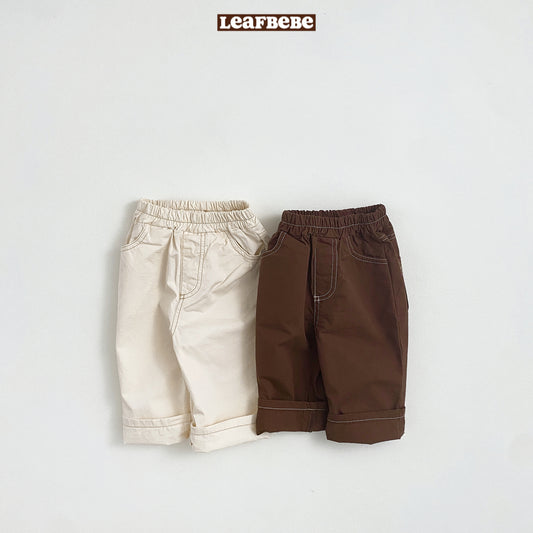 Made in Korea | Topstitched solid color trousers | [KS02][024]