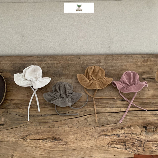 Made in Korea | Solid color corduroy strappy hat | [KS08][086]