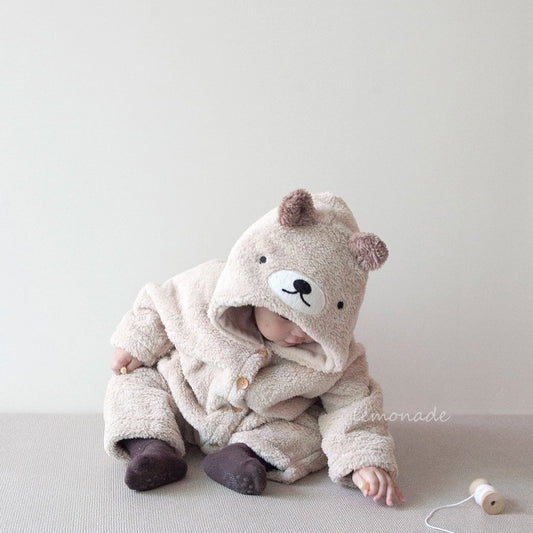 Made in Korea | Cute furry bear jumpsuit | [KS01][069]