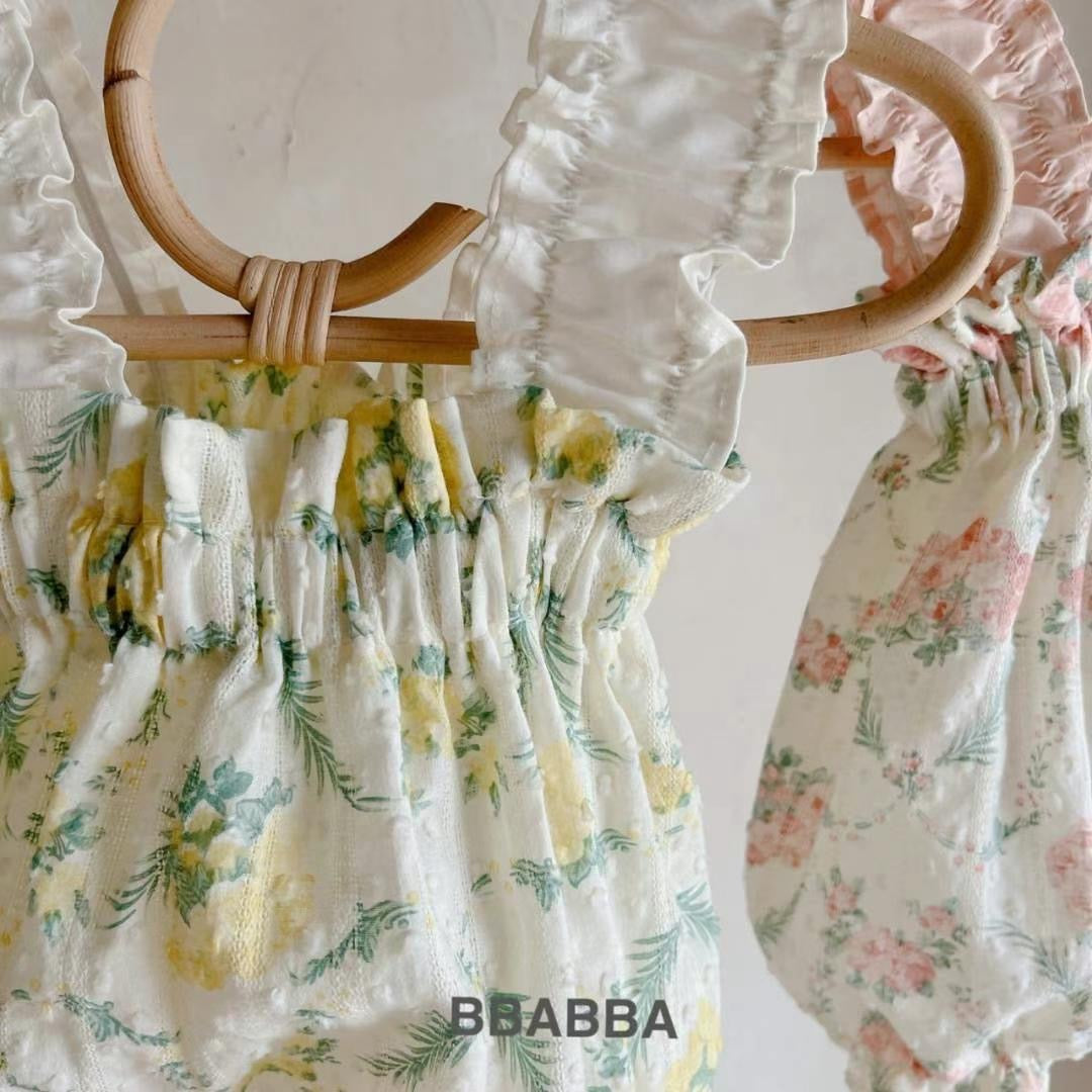 Made in Korea | Floral jumpsuit with headband | [KS26][064]