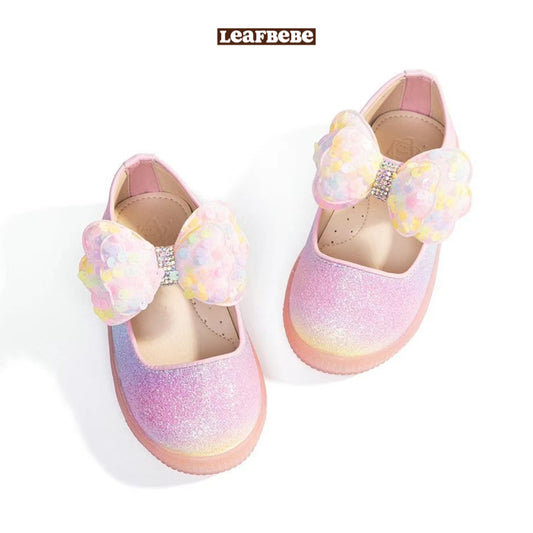 Made in Korea | LED lighted bubu bow sparkling princess shoes | [KS13][010]