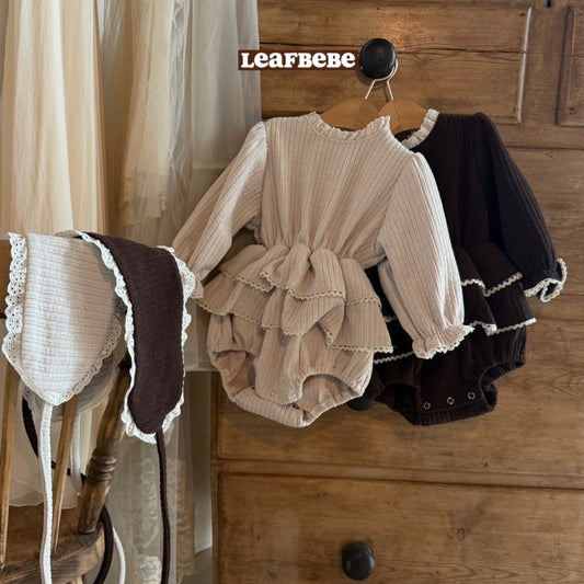 Made in Korea | Corduroy lace cake skirt with butt hood | [KS14][008]