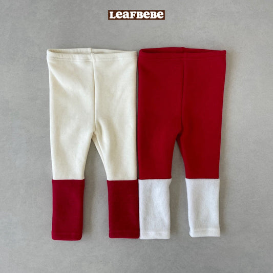 Made in Korea | Red and white color matching leggings | [KS16][012]