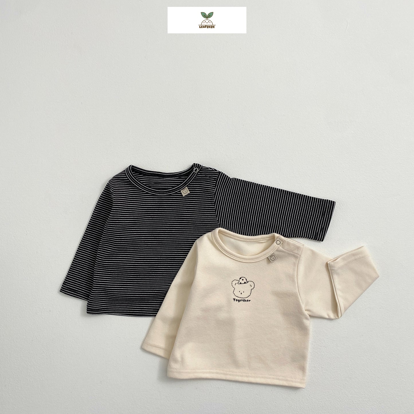 Made in Korea｜Daily bear long-sleeved top two-piece set (baby) | [KS02][080]