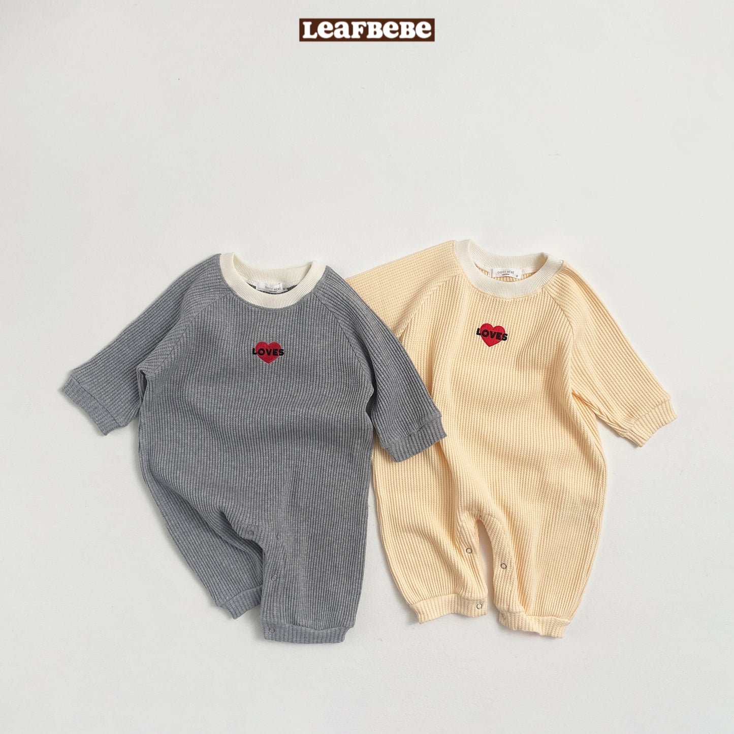 Made in Korea | Heart-embroidered knitted jumpsuit | [KS02][041]