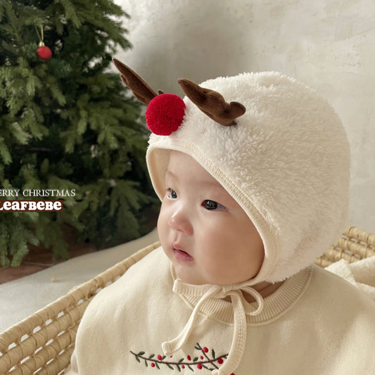 Made in Korea | Christmas white deer strappy hat | [KS18][006]