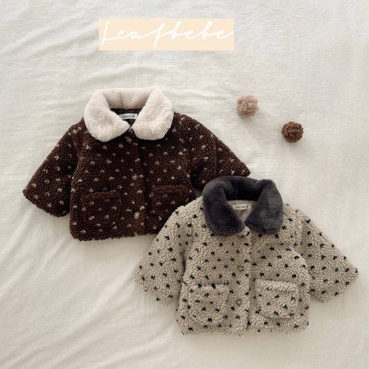 Made in Korea | Polka-dot plush warm jacket (BB/kid) | [KS17][012]