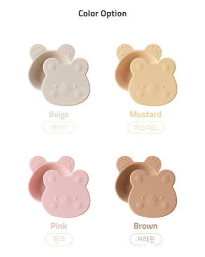 Made in Korea | Baby Bear Suction Cup Bowl with Lid