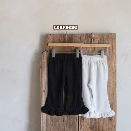 Made in Korea | Ribbed lace flared pants | [KS15][020]