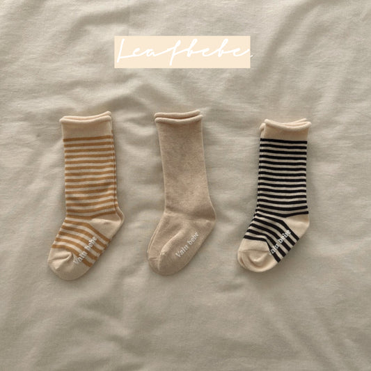 Made in Korea | Hengjian x solid color curled socks SET | [KS17][068]