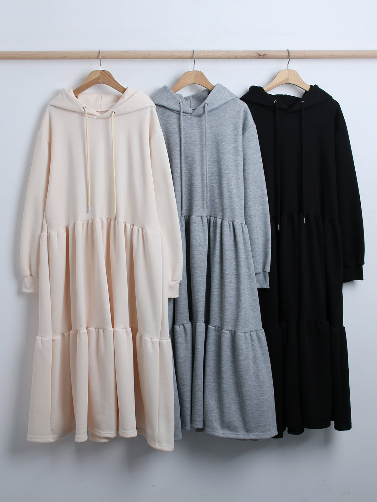 Made in Korea | Hooded sweatshirt one-piece cake dress | [WS012]