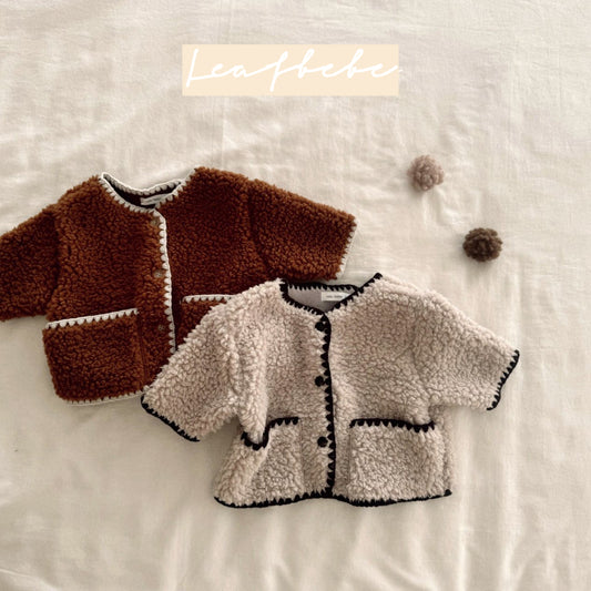 Made in Korea | Fluffy lace pocket jacket (BB/kid) | [KS17][010]