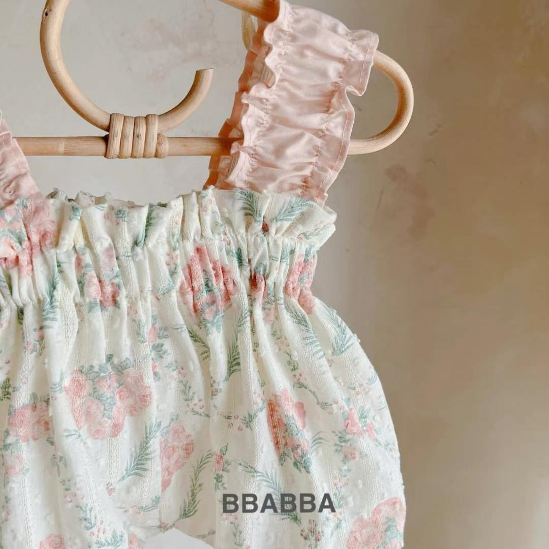 Made in Korea | Floral jumpsuit with headband | [KS26][064]