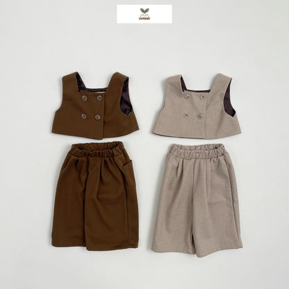 Made in Korea｜Chocolate button vest top | [KS02][116]