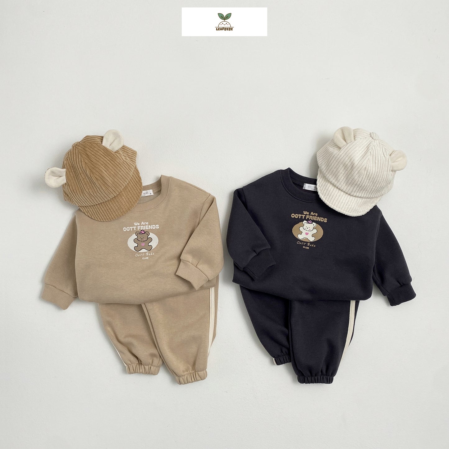 Made in Korea | Bear sweatshirt with leggings and cotton pants | [KS02][093]