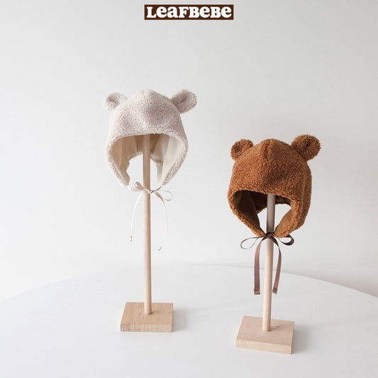 Made in Korea | Plush bear ear strapped hat | [KS01][077]