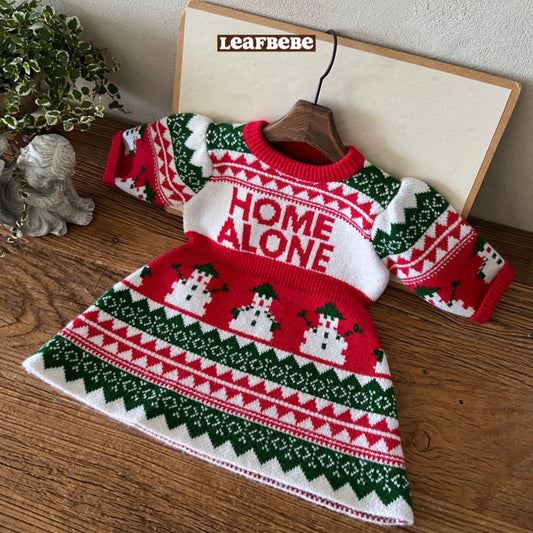 Made in Korea | Christmas pattern knitted dress | [KS20][002]