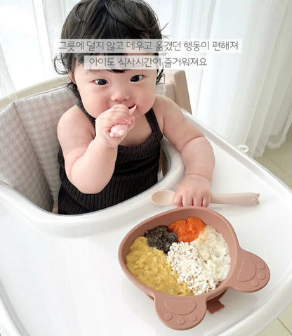 Made in Korea | Baby Bear Suction Cup Bowl with Lid